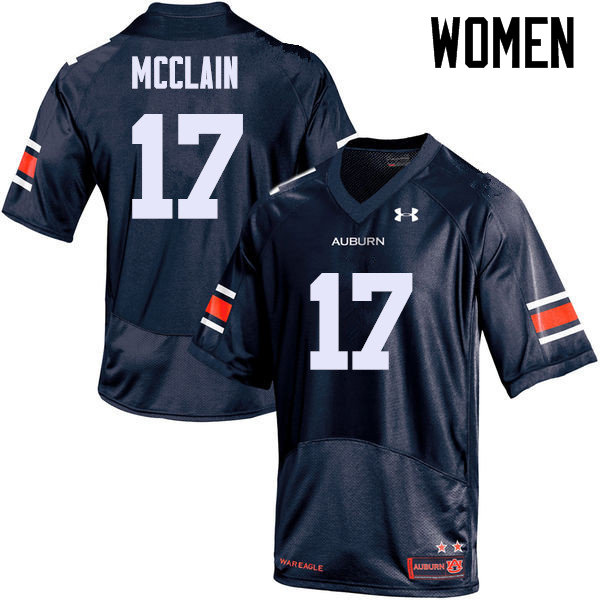 Auburn Tigers Women's Marquis McClain #17 Navy Under Armour Stitched College NCAA Authentic Football Jersey DJS1874LL